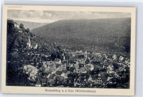 75305 W7540 Neuenbürg , Württ - Kirchen, Ortsansicht