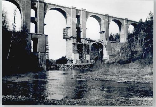 Jocketa Elstertalbrücke, Arbeiten am Brückenbogen Mitteletage 1949/1950