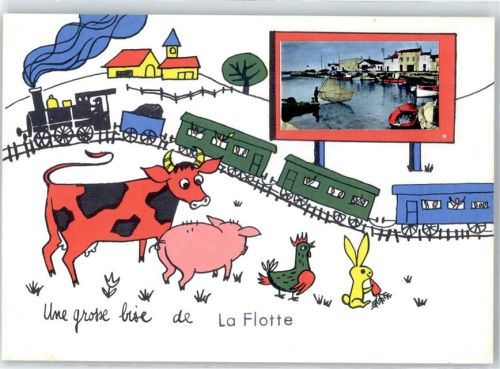 La Flotte Leporello, Eisenbahn, Kuh, Schwein, Hahn, Hase, Hafen