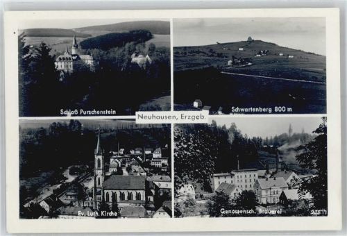Neuhausen Schloss Purschenstein, Brauerei,Kirche