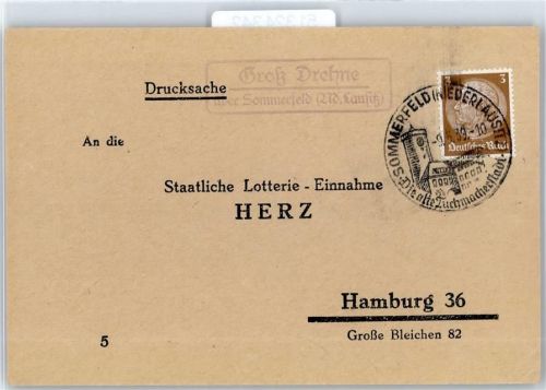 Sommerfeld Groß Drehne auf Brief