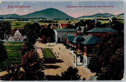 Bad Salzbrunn Elisenhalle mit Wiesenhaus und Hochwald