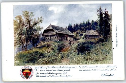 Sankt Katharein Zeichnung, Berghütte, Wappen, Rossergers Geburtshaus