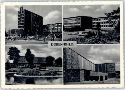 Düren Rathaus Schule Annakirche Stadthalle