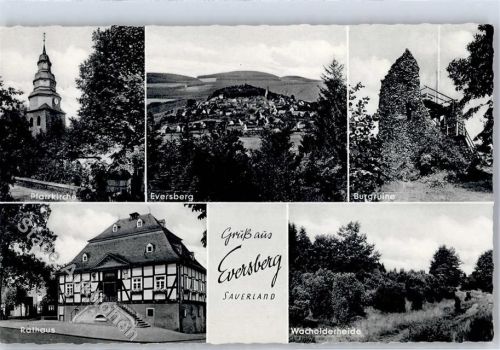 Eversberg Pfarrkirche Burgruine Rathaus Wacholderheide