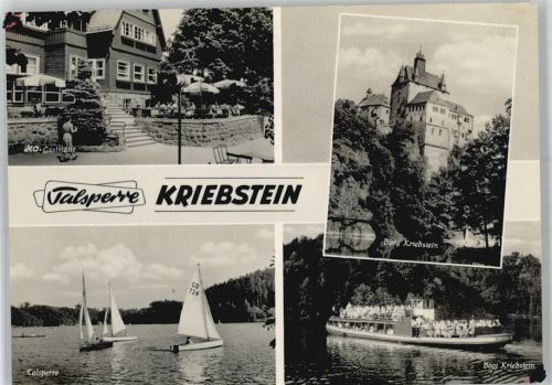 Kriebstein HO-Gaststätte, Talsperre, Segelboot, Burg, Boot