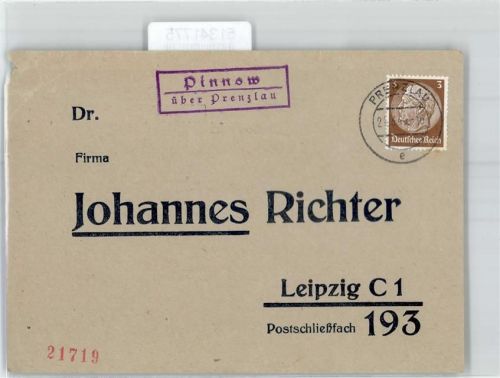 17268 O2091 Pinnow b Prenzlau - Landpoststempel