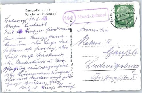 Jordanbad Landpoststempel, Kneipp-Kuranstalt Sanatorium