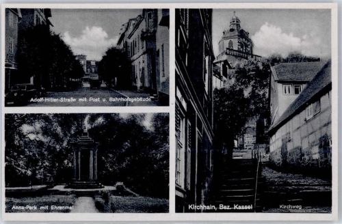 Kirchhain WK II Anna Park Kriegerdenkmal Bahnhof Postamt