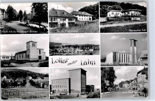 Lollar 1965 kath. Kirche Schwimmbad ev. Kirche