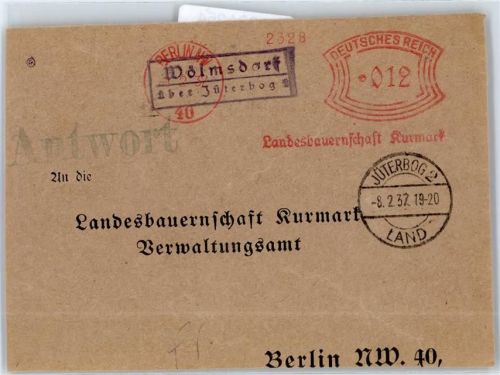 Jüterbog Landpoststempel Wölmsdorf