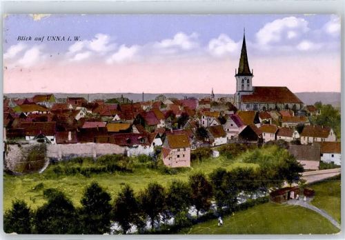 Unna Blick zur Kirche Bahnpost Aachen