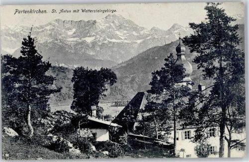 Partenkirchen 1908 Kirche St. Anton Wettersteingebirge