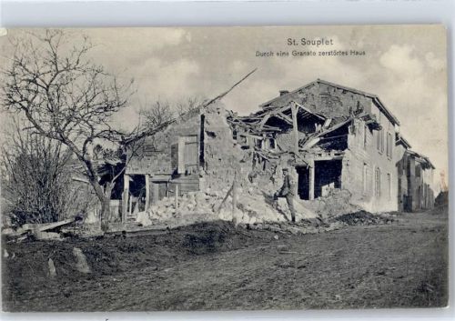 Saint-Souplet WK I zerstörtes Haus