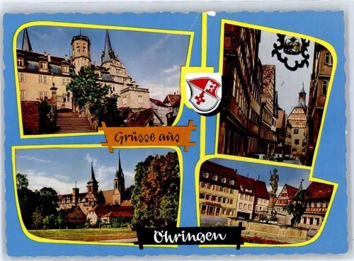 Öhringen Schloss Rathaus Stiftskirche Marktplatz Brunnen Wappen