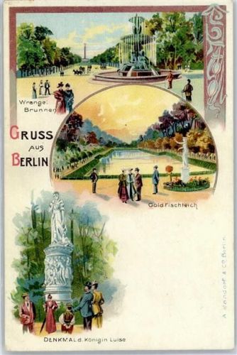 Kreuzberg Denkmal Königin Luise Goldfischteich Wrangel-Brunnen