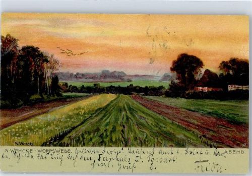 Worpswede Abend sign. S. Wencke