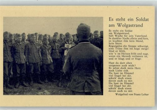Es steht ein Soldat am Wolgastrand