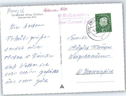 Rabenstein Landpoststempel, Ferienheim Haus Schäfer