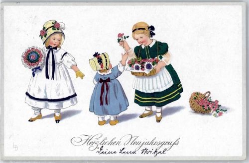 Kind Neujahr Blumen Meissner u. Buch