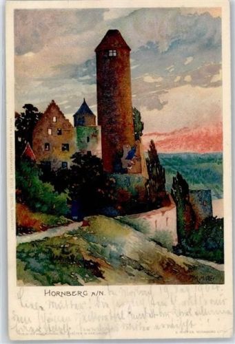 Hornberg Burg 1904 Künstlerkarte sign. K. Mutter