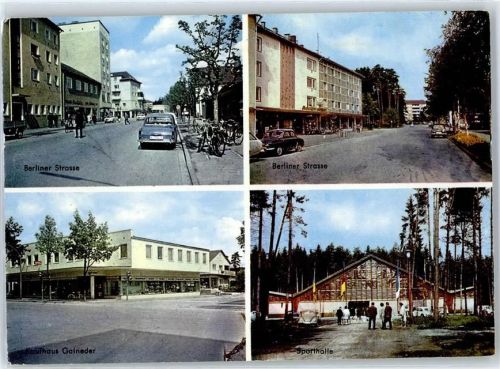 Waldkraiburg Berline Straße Kaufhaus Galneder Sporthalle Auto Fahrrad