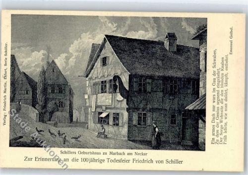 Marbach Schillers Geburtshaus zur Erinnerung an die 100jährige Todesfeier
