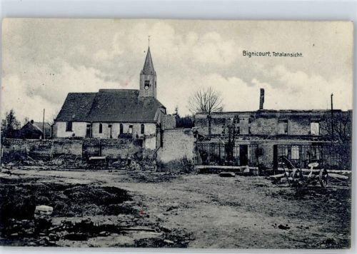 Bignicourt 1915 Kirche zerstörte Gebäude