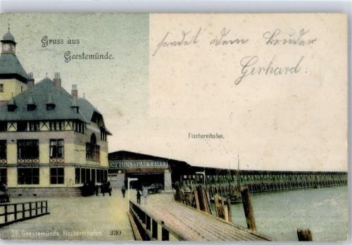 Geestemünde 1905 Fischereihafen Bahnpost