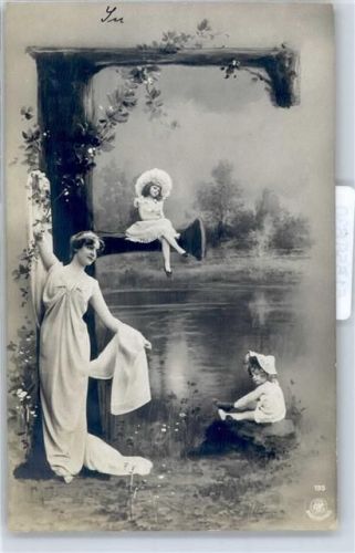 E Frau Kind NPG Buchstabenkarte 1903 Foto AK