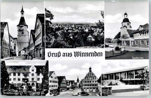 Winnenden Torturm Stadtkirche Schloßbrunnen Marktplatz Stadthalle