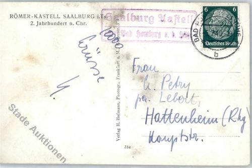 Saalburg Landpoststempel Fliegeraufnahme Römer-Kastell