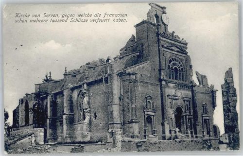 Servon 1915 Zerstörte Kirche
