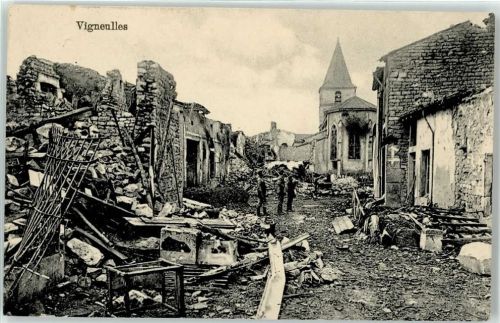 Vigneulles-les-Hattonchatel 1915 Feldpost beschossene Stadt Soldaten