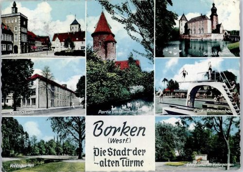 Borken Marktplatz Rathaus Ehrenmal Schloss Gemen Schwimmbad