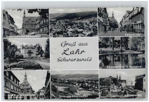Lahr Friedrichstrasse Rathaus Stadtpark Terassen Schwimmbad Bahnhofsplatz Kaiserstrasse