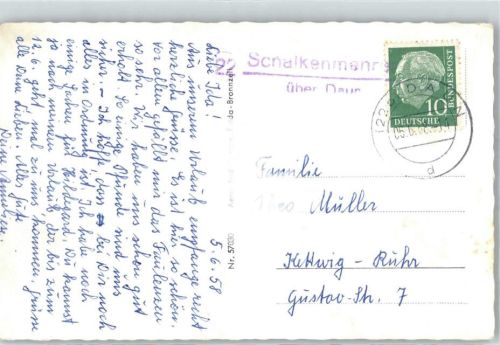 54552 W5569 Schalkenmehren - Landpoststempel Blick mit Maar