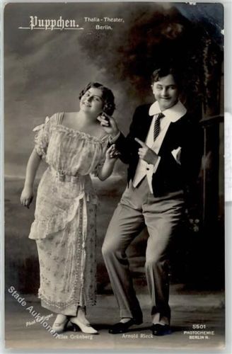 W1000 Berlin Mitte Grünberg, Elsa Rieck, Arnold Puppchen Thalia-Theater Theaterschauspieler Foto AK