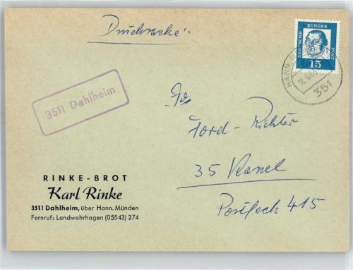 Dahlheim Landpoststempel