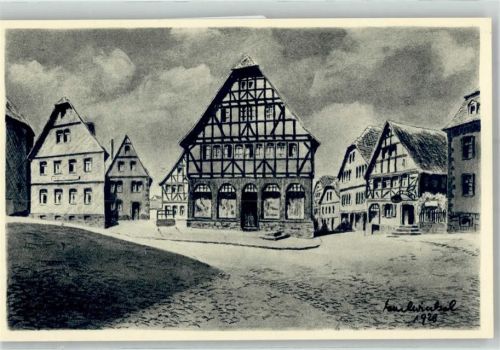 36341 W6420 Lauterbach (Hessen) Künstlerkarte Hohbrücke Nach Kohlezeichnung sign. K. Winkel