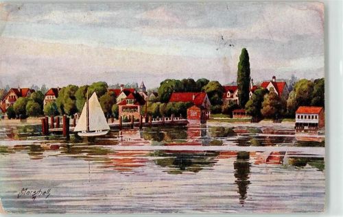 Kressbronn sign. V. Marschall Segelboot