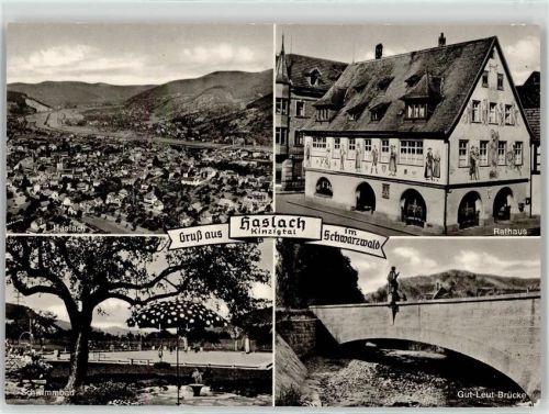 Haslach Rathaus Gut-Leut-Brücke Schwimmbad