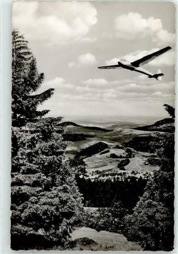 Wasserkuppe 1965 Segelflugzeug über die kuppenreiche Rhön