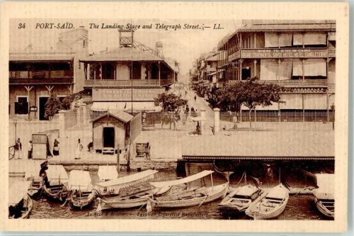 Port Said Landing Stage Telegraph Street Straße Anlegestelle Boot