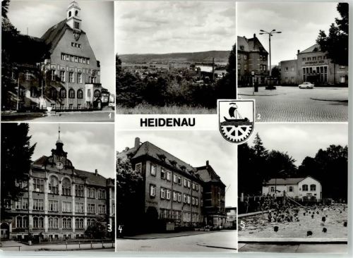Heidenau Rathaus Bahnhof Süd Oberschule Postamt Schwimmbad