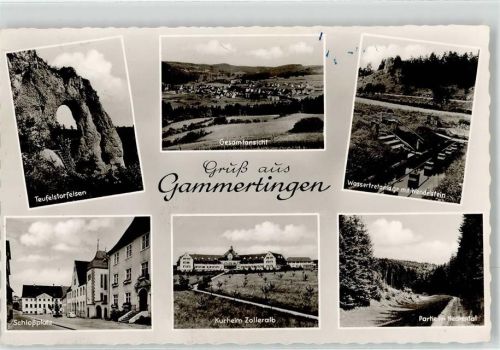 72501 W7487 Gammertingen - Teufelstorfelsen Schlossplatz Kurheim Zolleralb Wendelstein Wassertretanalge