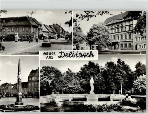 Delitzsch Wilhelm Pieck Straße Rathaus Postmeilensäule Brunnen Genesung