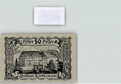 Lichtenau 1920 Geldschein 50 Heller Schloss