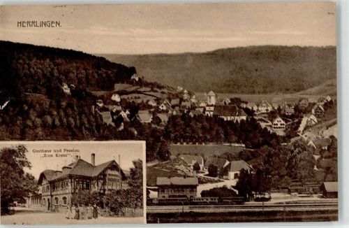 Herrlingen Gasthaus Zum Kreuz Eisenbahn