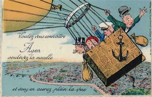 Agen Agen (Frankreich) Leporello, Ballon I-II